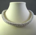 Japanese Crystal Chain Maille Rope Necklace in White Swarovski Crystal