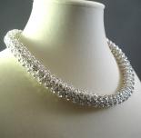 Japanese Crystal Chain Maille Rope Necklace in White Swarovski Crystal