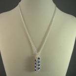 Japanese Chain Maille Pendant in Blue Swarovski Crystal