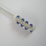 Japanese Chain Maille Pendant in Blue Swarovski Crystal