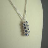 Japanese Chain Maille Pendant in Blue Swarovski Crystal