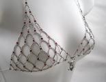 Gothic Skull and Red Swarovski Crystal Chain Maille Bikini Top