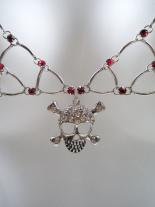 Gothic Skull and Red Swarovski Crystal Chain Maille Bikini Top