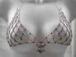 Gothic Skull and Red Swarovski Crystal Chain Maille Bikini Top