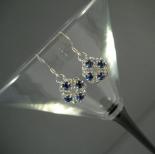 Chain Maille Flower Earrings in Sapphire Blue Swarovski Crystal