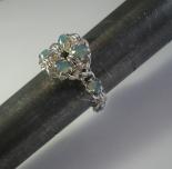 Chain Maille Flower Ring in Pacific Opal Swarovski Crystal