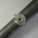 Chain Maille Flower Ring in Pacific Opal Swarovski Crystal