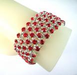 Diamond Meadows Cuff Bracelet in Red Swarovski Crystal