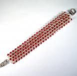 Diamond Meadows Cuff Bracelet in Red Swarovski Crystal