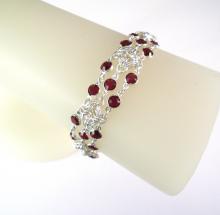 Rhombus Rumba Bracelet in Siam Red Swarovski Crystal