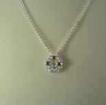 Chain Maille Flower Pendant Necklace in White Swarovski Crystal