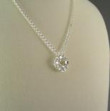 Chain Maille Flower Pendant Necklace in White Swarovski Crystal