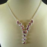 Navette Petals Y Necklace in Iridescent Rose Swarovski Crystal