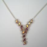 Navette Petals Y Necklace in Iridescent Rose Swarovski Crystal