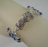 Diamond Meadows Cuff Bracelet in Sapphire Blue Swarovski Crystal