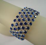Diamond Meadows Cuff Bracelet in Sapphire Blue Swarovski Crystal