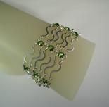 Art Nouveau Bracelet in Peridot Green Swarovski Crystal
