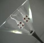 Chain Maille Flower Earrings in Amethyst Purple Swarovski Crystal 