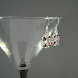 Chain Maille Flower Earrings in Amethyst Purple Swarovski Crystal 