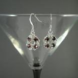 Chain Maille Flower Earrings in Amethyst Purple Swarovski Crystal 
