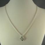 Chain Maille Flower Pendant Necklace in Peridot Green Swarovski Crystal