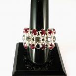 Japanese Chain Maille Eternity Ring in Red and Black Diamond Swarovski Crystal