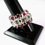 Japanese Chain Maille Eternity Ring in Red and Black Diamond Swarovski Crystal