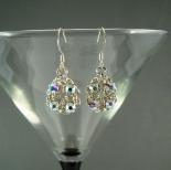 Chain Maille Flower Earrings in Iridescent Swarovski Crystal