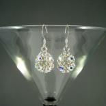 Chain Maille Flower Earrings in Iridescent Swarovski Crystal